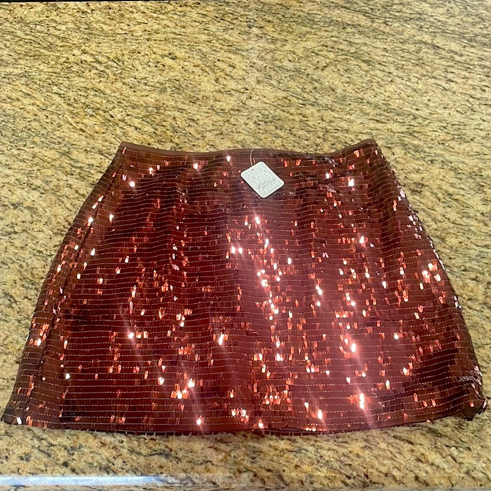 FREE PEOPLE Sequin mini skirt